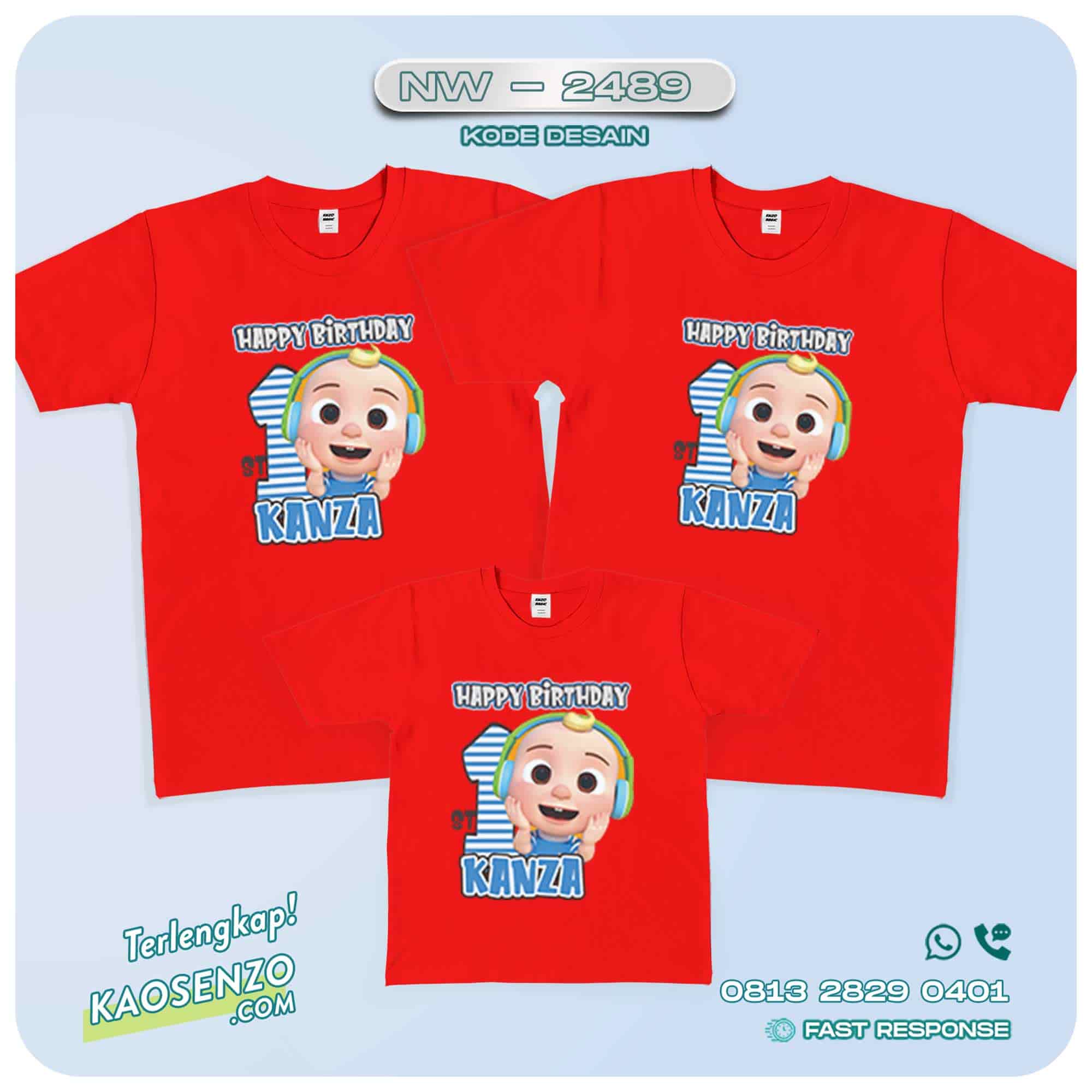 Kaos Couple Keluarga Cocomelon | Kaos Ultah Anak | Kaos Cocomelon - NW 2489