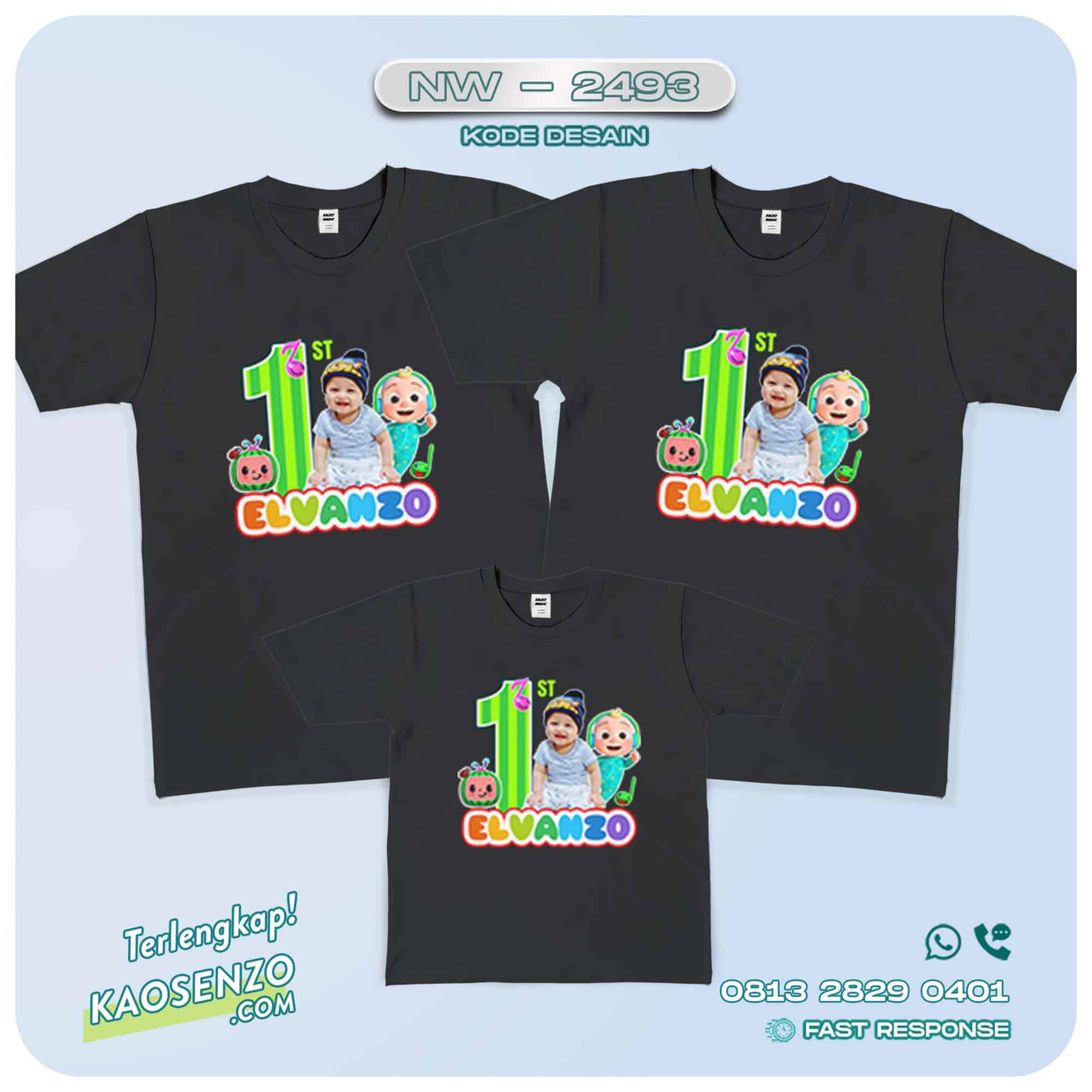 Kaos Couple Keluarga Cocomelon | Kaos Ultah Anak | Kaos Cocomelon - NW 2493