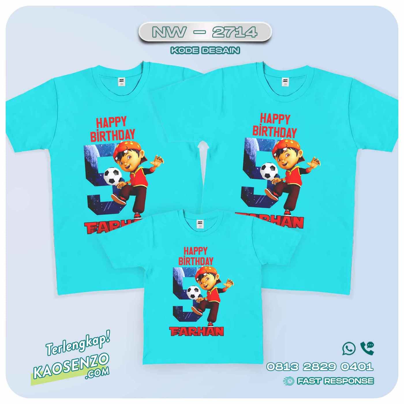 Baju Kaos Couple Keluarga | Kaos Family Custom Boboiboy - NW 2714