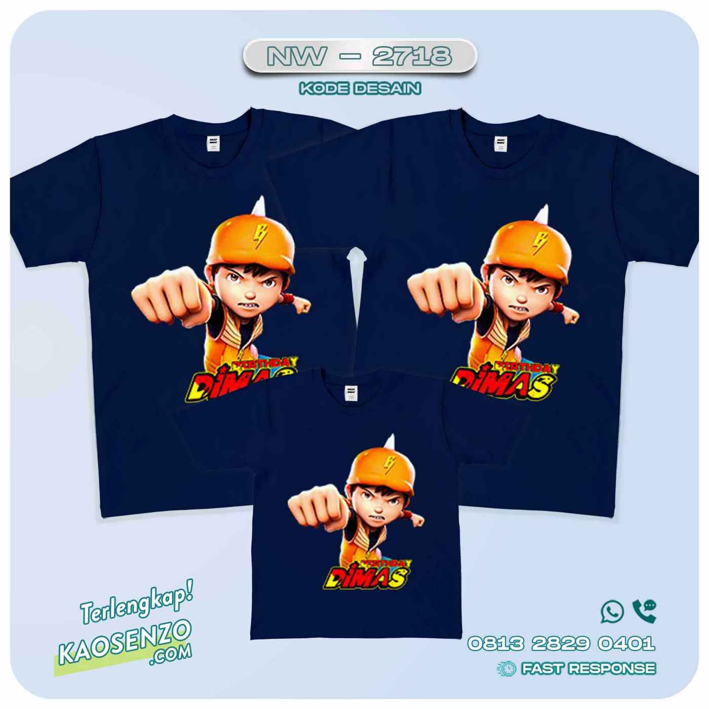 Baju Kaos Couple Keluarga | Kaos Family Custom Boboiboy - NW 2718