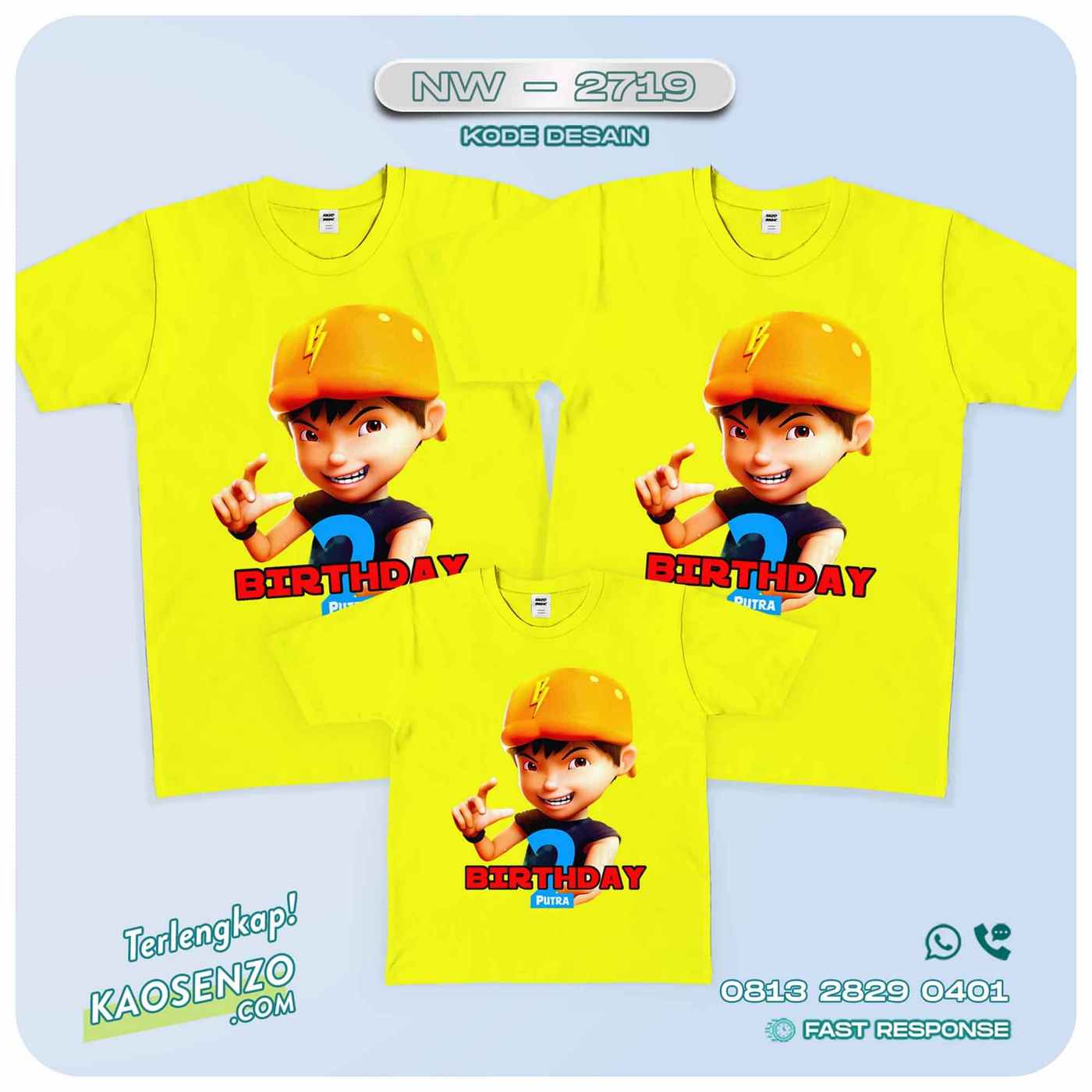 Baju Kaos Couple Keluarga | Kaos Family Custom Boboiboy - NW 2719