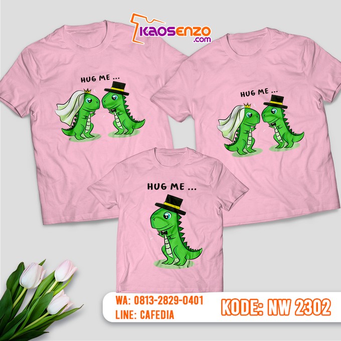 Baju Kaos Couple Keluarga Dinosaurus | Kaos Ultah Anak | Kaos Dinosaurus - NW 2302