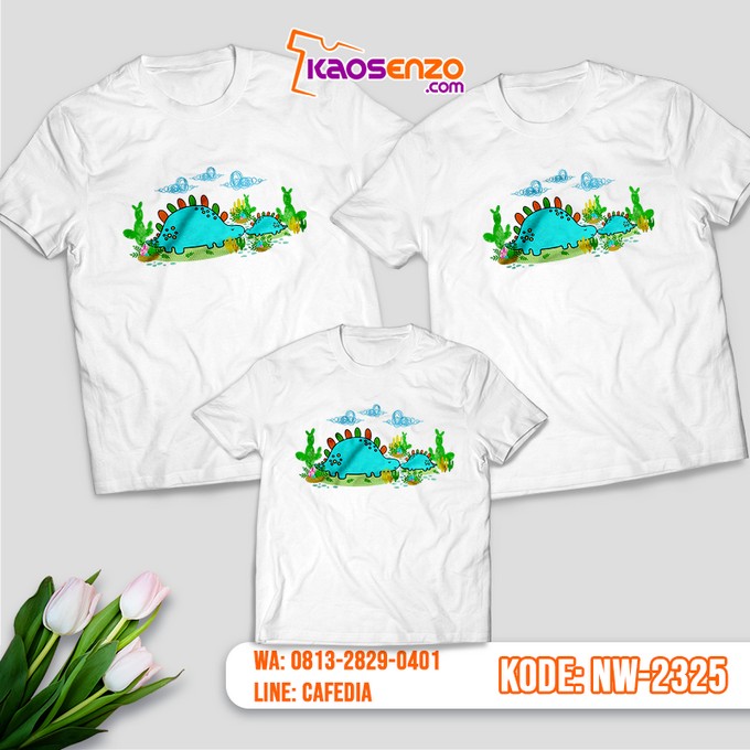 Baju Kaos Couple Keluarga Dinosaurus | Kaos Ultah Anak | Kaos Dinosaurus - NW 2325