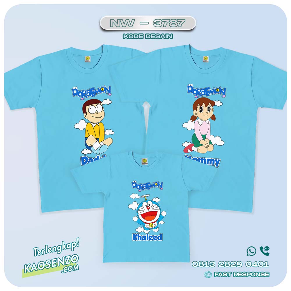 Baju Kaos Couple Keluarga Doraemon | Kaos Family Custom | Kaos Doraemon - NW 3787