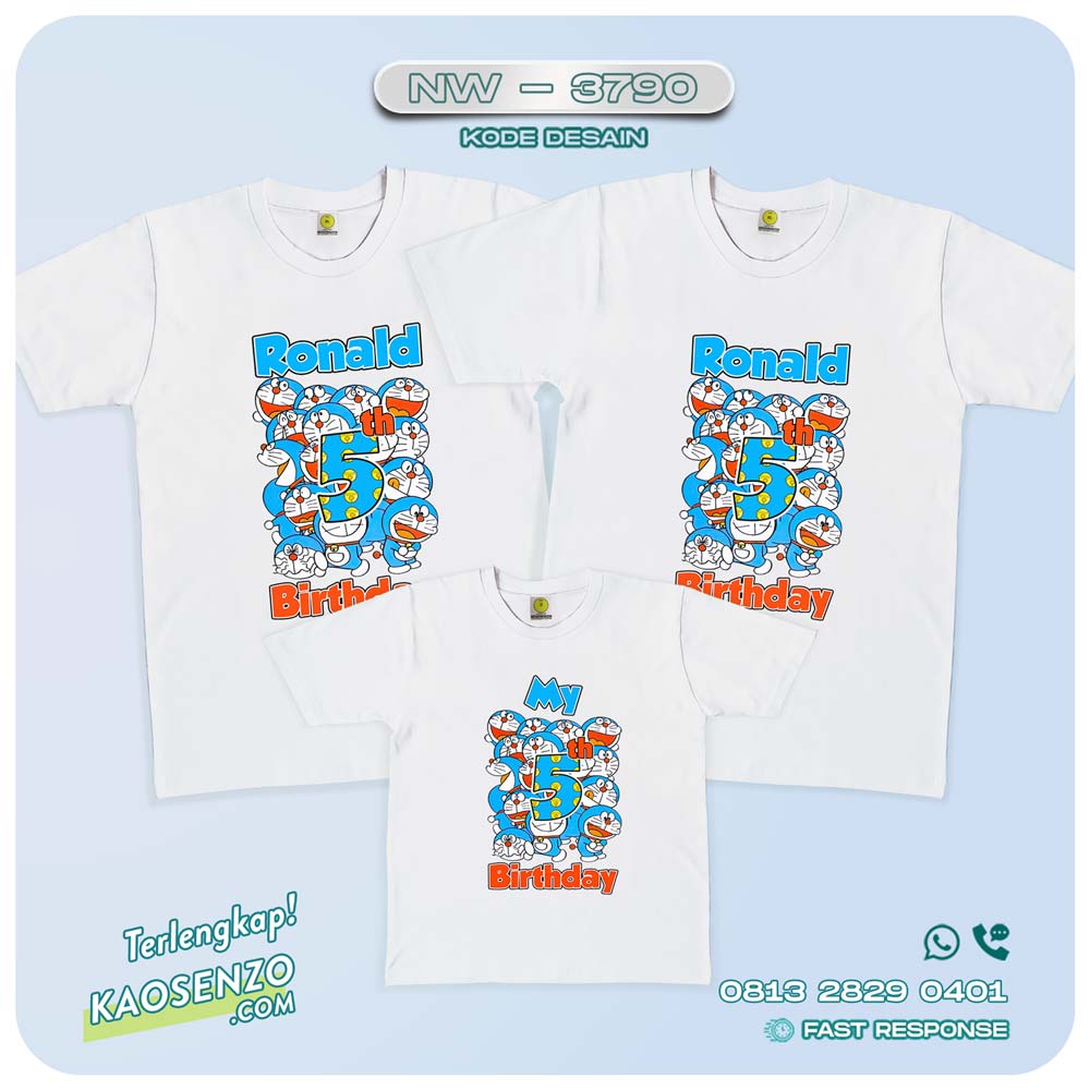 Baju Kaos Couple Keluarga Doraemon | Kaos Family Custom | Kaos Doraemon - NW 3790