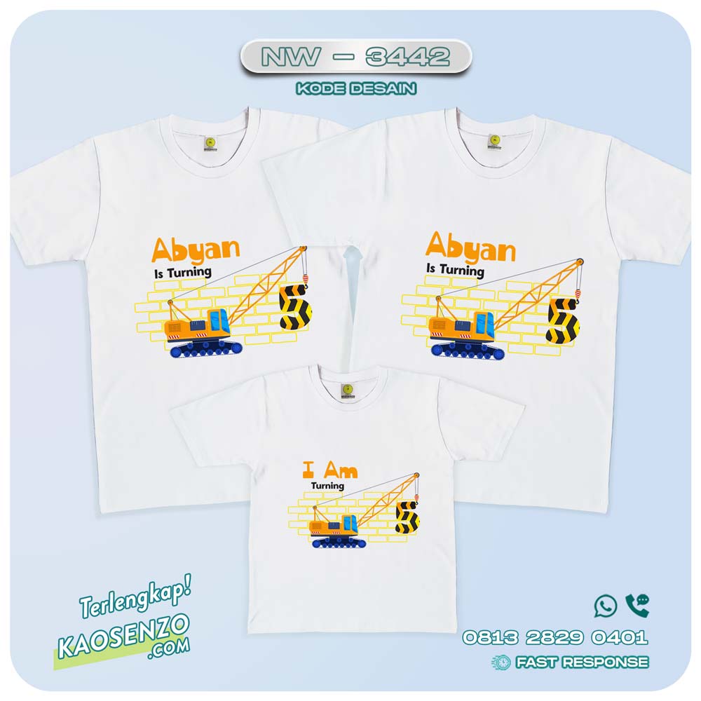 Baju Kaos Couple Keluarga Crane | Kaos Ultah Anak | Kaos Crane - NW 3442