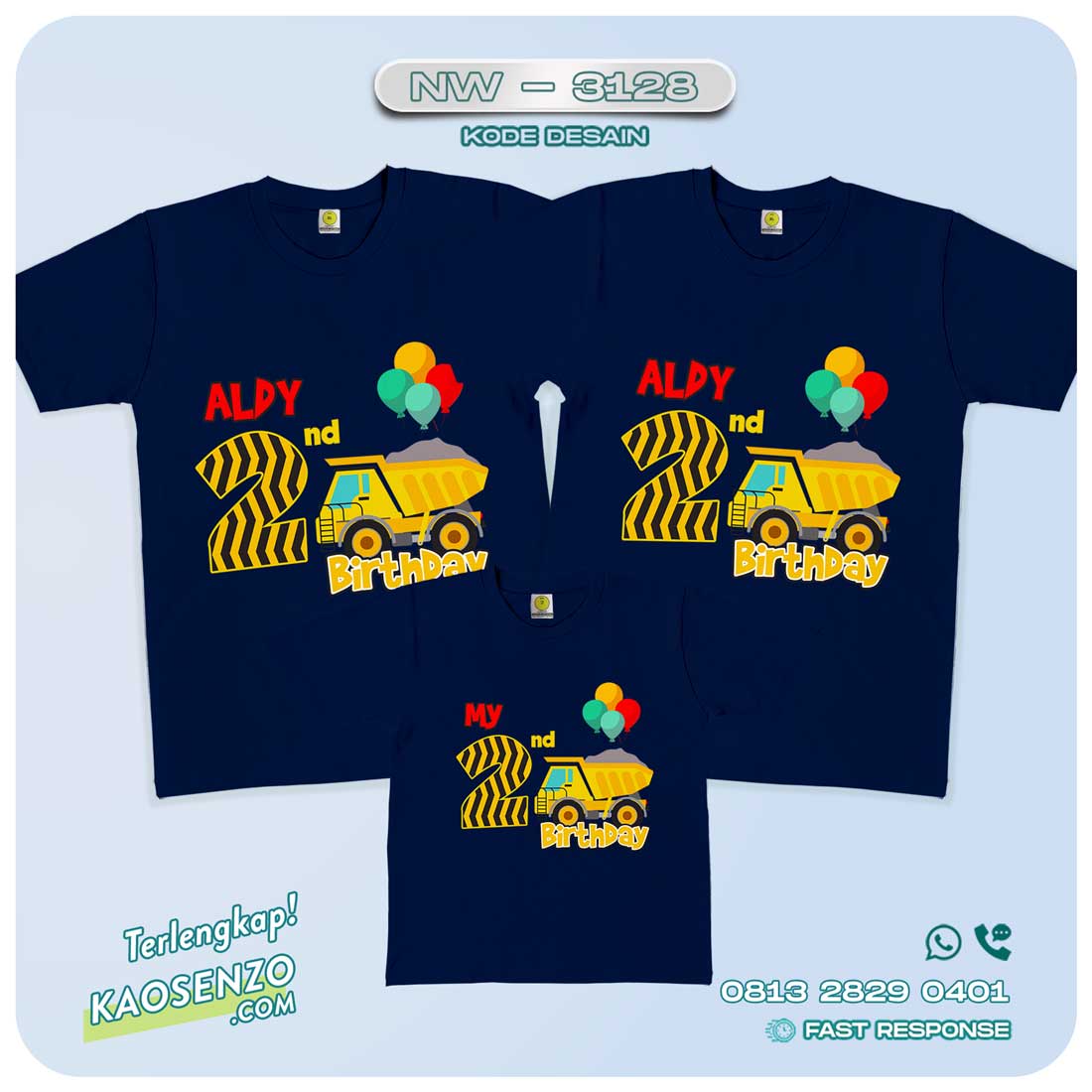 Baju Kaos Couple Keluarga Truk Tambang | Kaos Ultah Anak | Kaos Truk Tambang - NW 3128