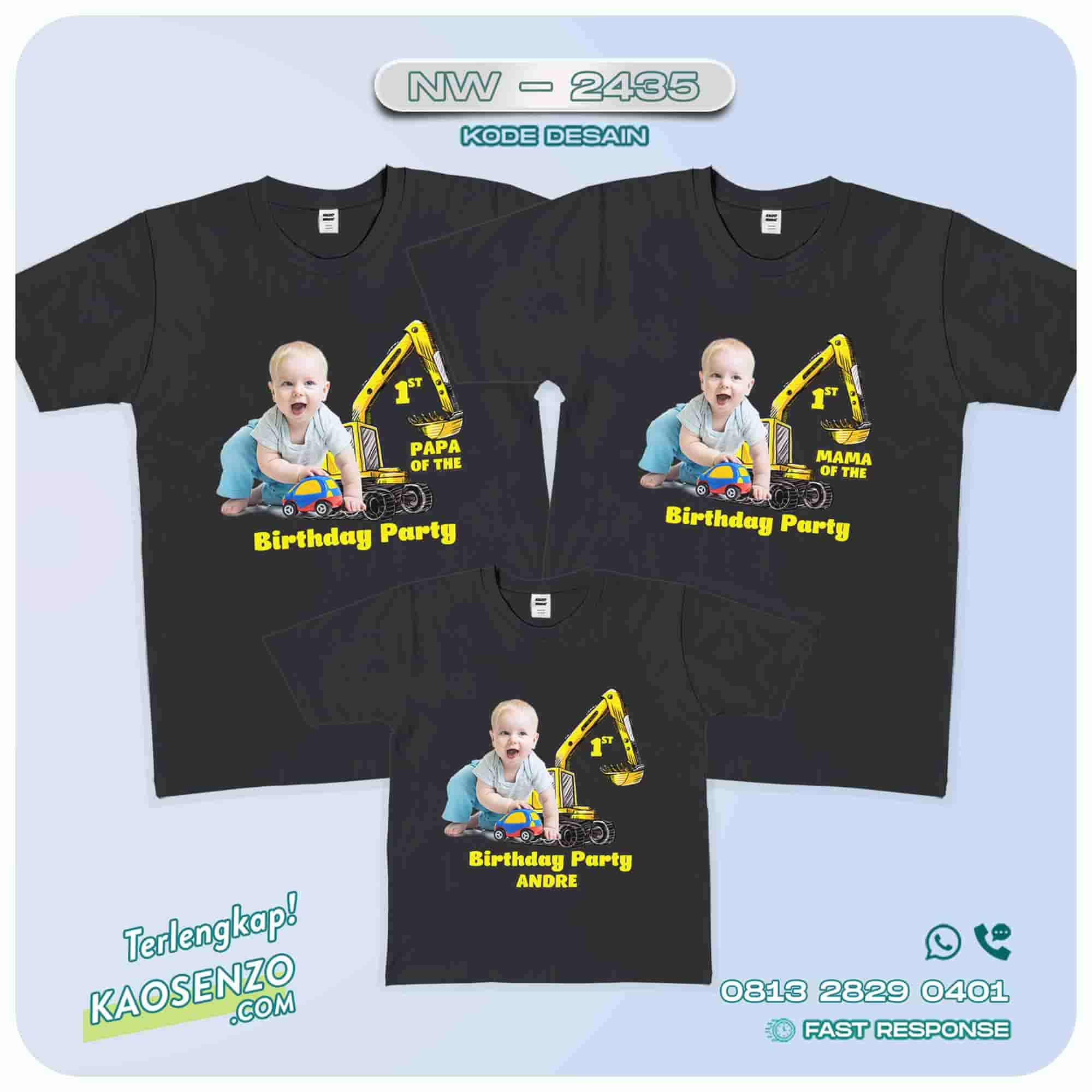 Baju Kaos Couple Keluarga Excavator| Kaos Ultah Anak | Excavator- NW 2435