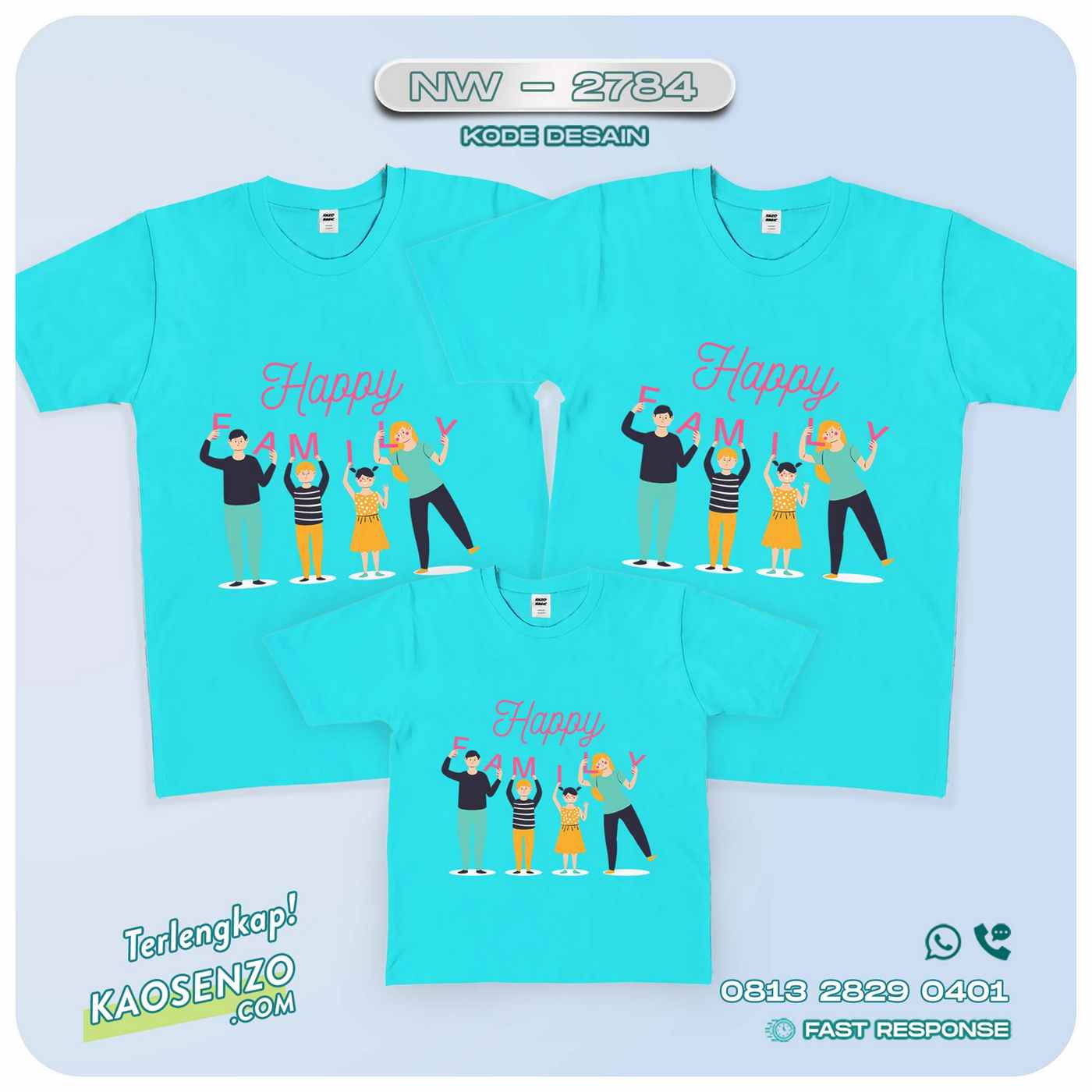 Baju Kaos Couple Keluarga Happy Family | Kaos Happy Family - NW 2784