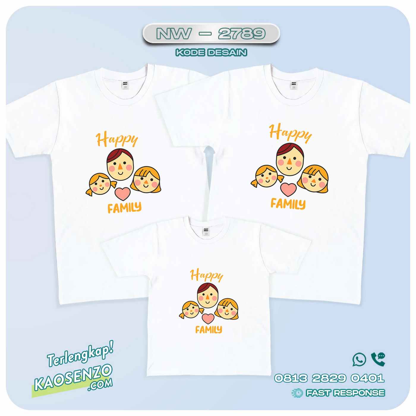 Baju Kaos Couple Keluarga Happy Family | Kaos Happy Family - NW 2789