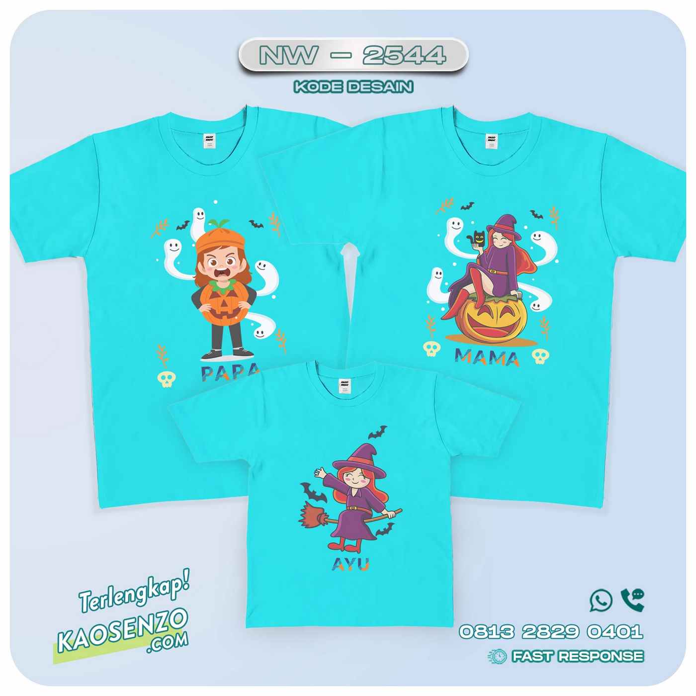 Baju Kaos Couple Keluarga Halloween | Kaos Family Custom | Kaos Halloween - NW 2544