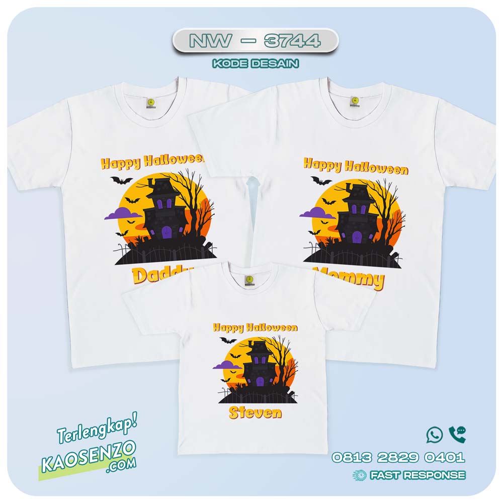 Baju Kaos Couple Keluarga | Kaos Family Custom Halloween - NW 3744