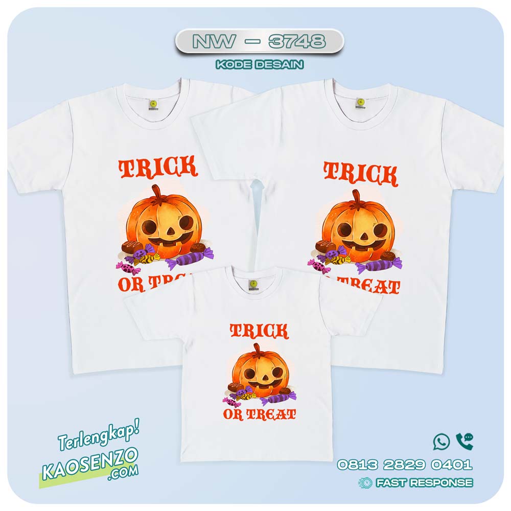 Baju Kaos Couple Keluarga | Kaos Family Custom Halloween - NW 3748