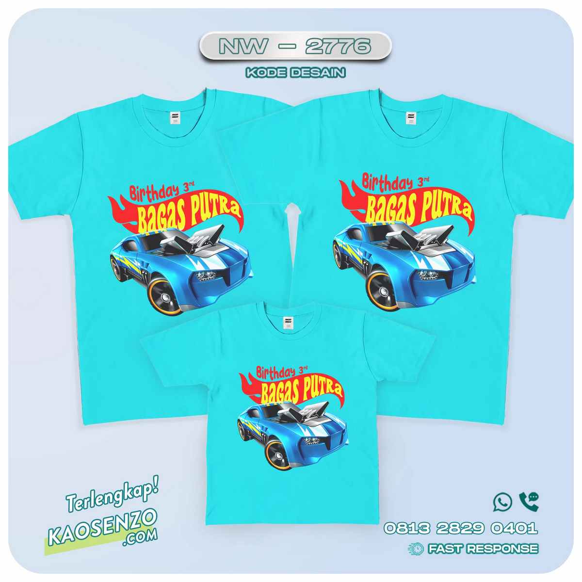 Baju Kaos Couple Keluarga Hotwheels | Kaos Family Custom | Kaos Hotwheels - NW 2776