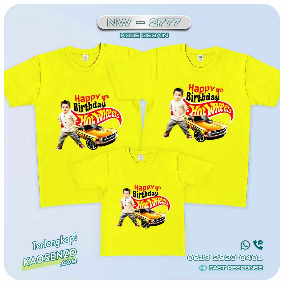 Baju Kaos Couple Keluarga Hotwheels | Kaos Family Custom | Kaos Hotwheels - NW 2777