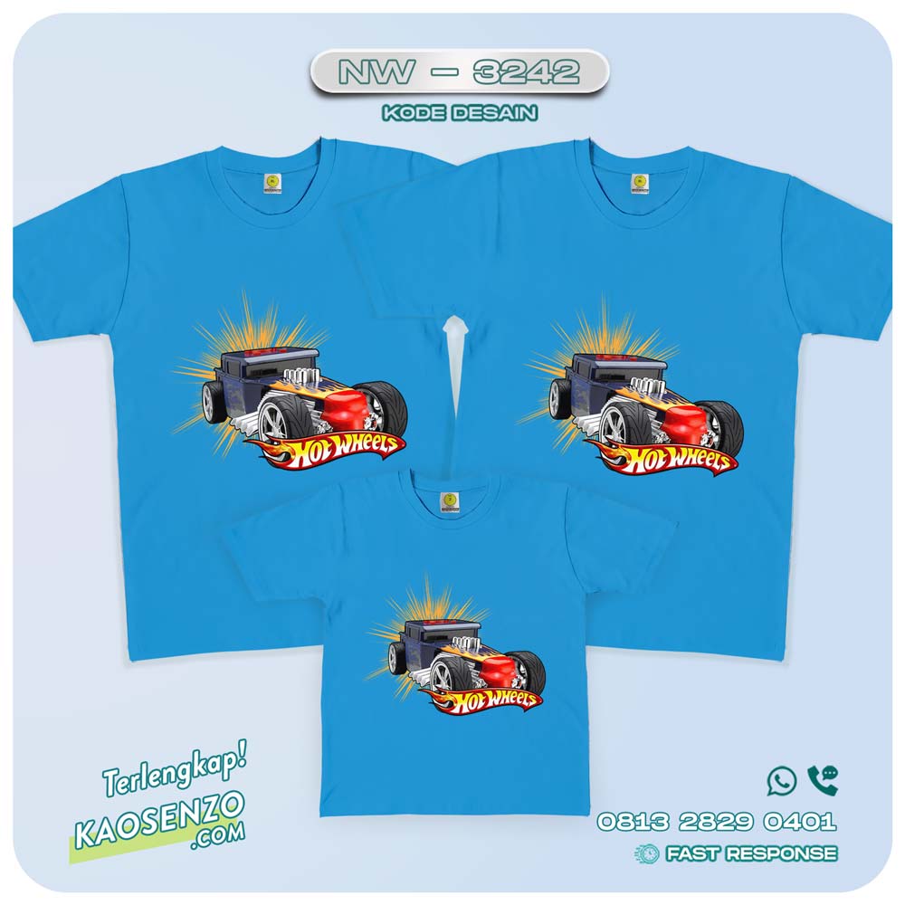 Baju Kaos Couple Keluarga Hotwheels | Kaos Family Custom | Kaos Hotwheels - NW 3242