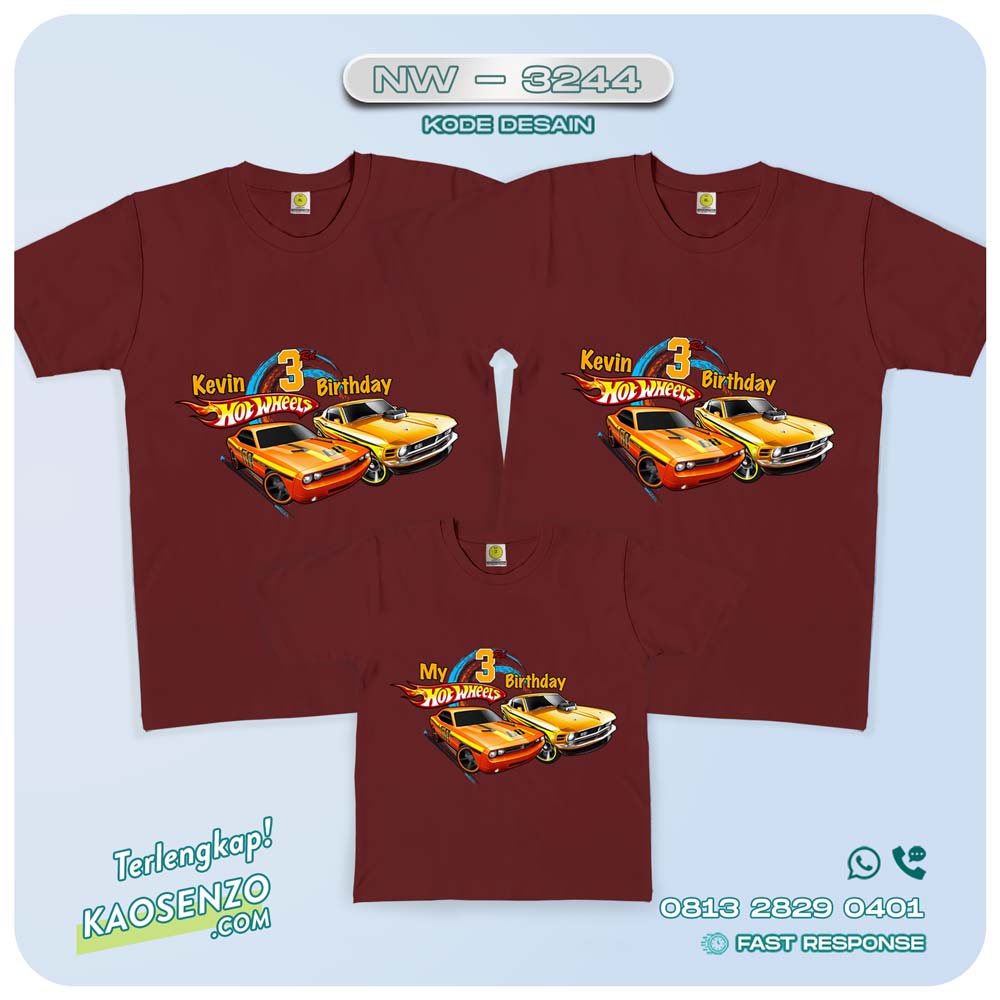 Baju Kaos Couple Keluarga Hotwheels | Kaos Family Custom | Kaos Hotwheels - NW 3244