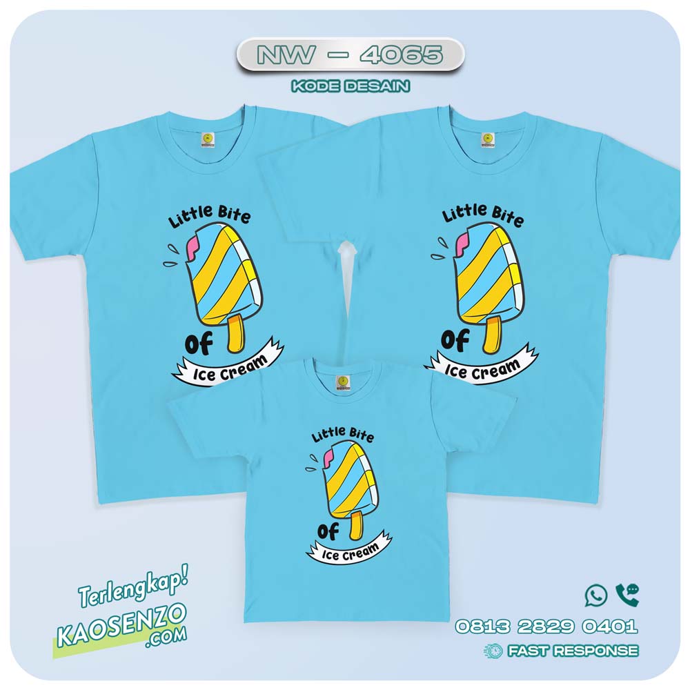 Baju Kaos Couple Keluarga Ice Cream | Kaos Family Custom Es Krim | Kaos Ice Cream - NW 4065