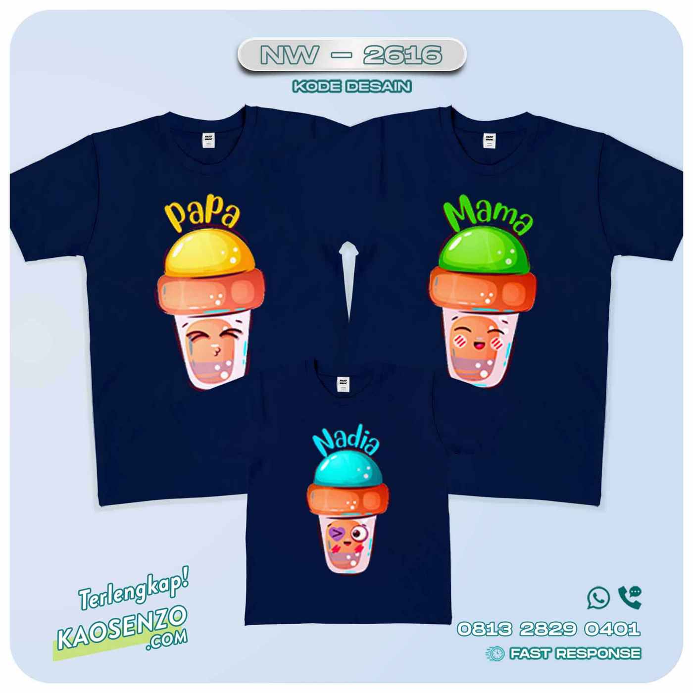 Baju Kaos Couple Keluarga Ice Cream | Kaos Family Custom Es Krim | Kaos Ice Cream - NW 2616