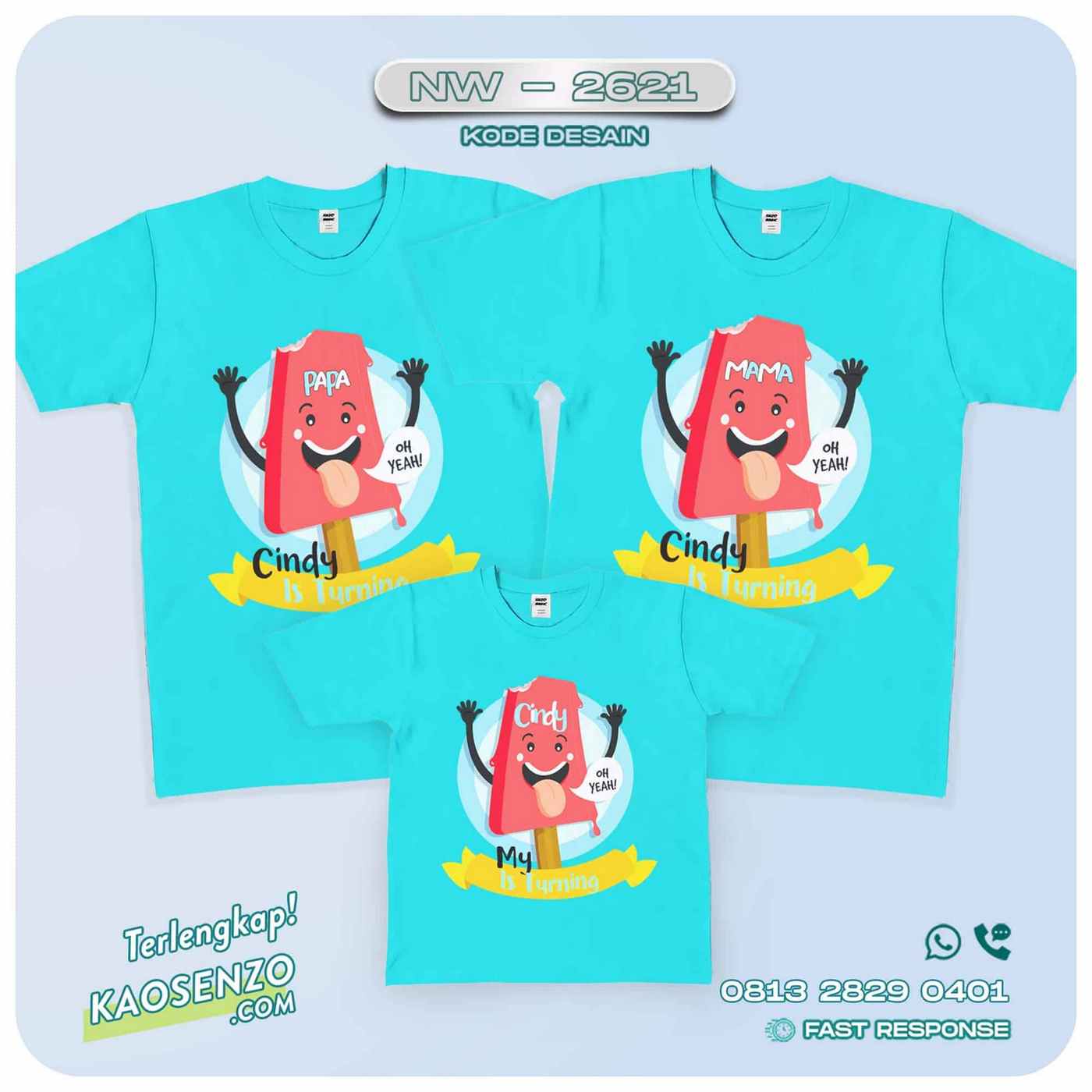 Baju Kaos Couple Keluarga Ice Cream | Kaos Family Custom Es Krim| Kaos Ice Cream - NW 2621 