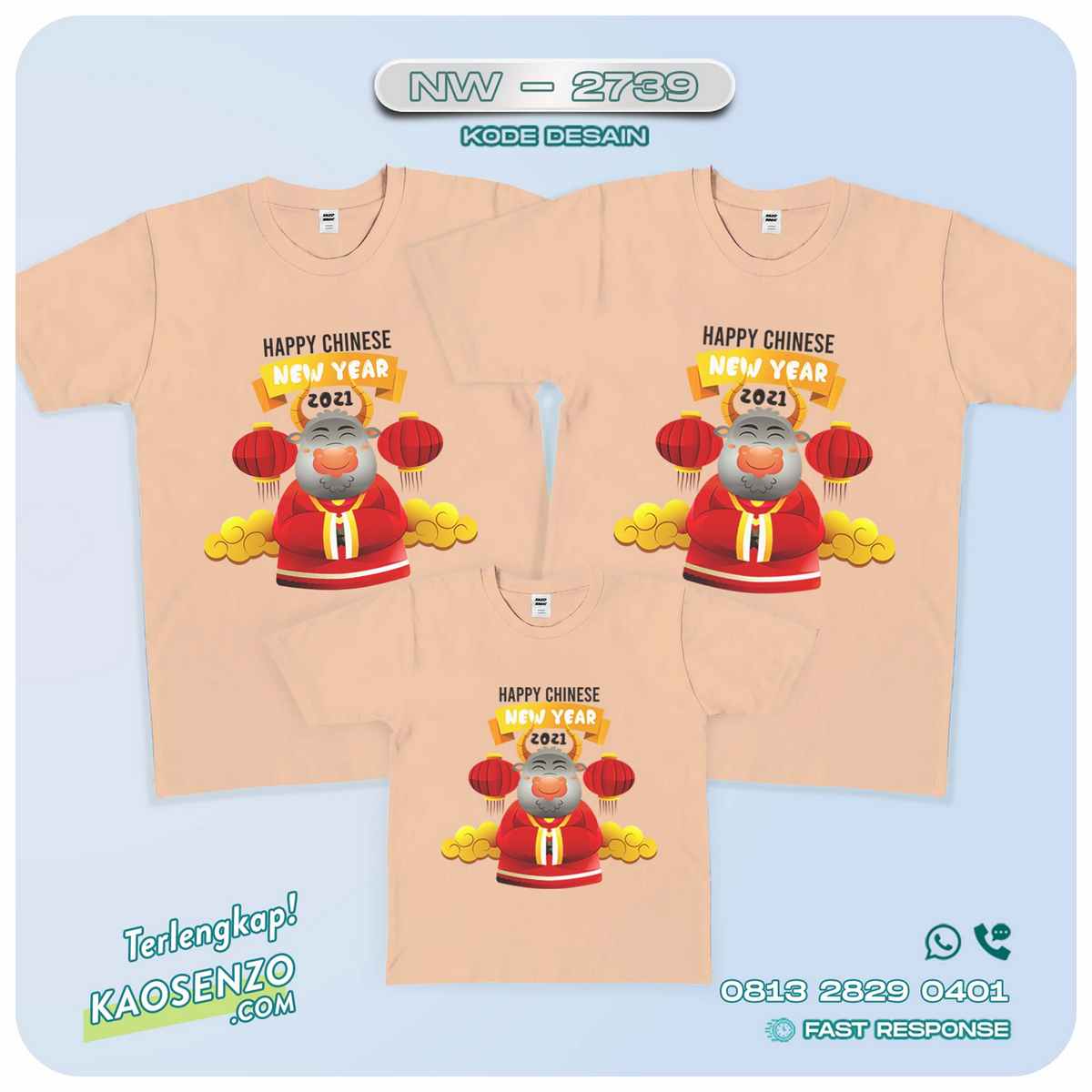 Baju Kaos Couple Keluarga Imlek | Kaos Family Custom | Kaos Imlek - NW 2739