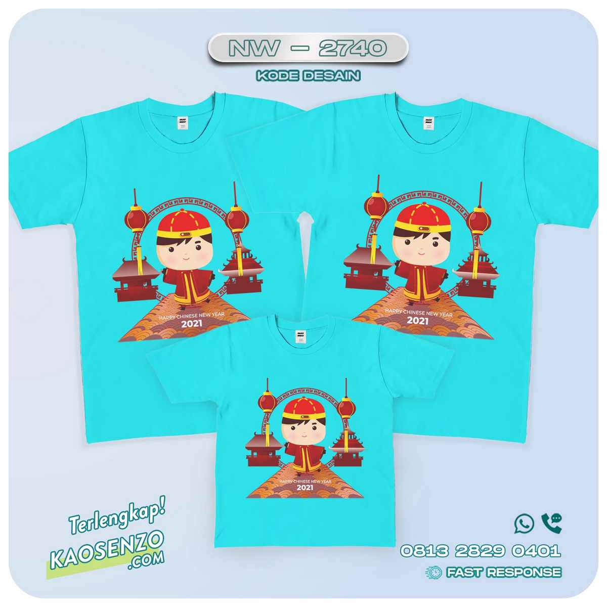 Baju Kaos Couple Keluarga Imlek | Kaos Family Custom | Kaos Imlek - NW 2740