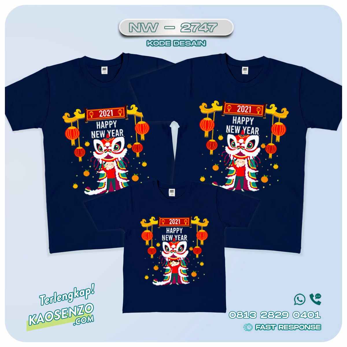 Baju Kaos Couple Keluarga Imlek | Kaos Family Custom | Kaos Imlek - NW 2747