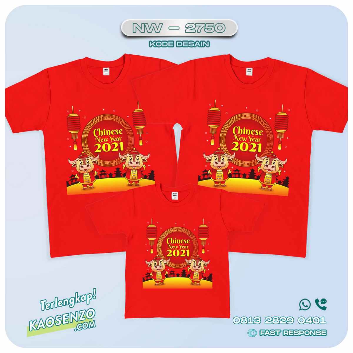 Baju Kaos Couple Keluarga Imlek | Kaos Family Custom | Kaos Imlek - NW 2750