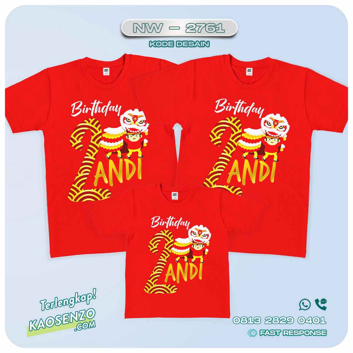 Baju Kaos Couple Keluarga Imlek | Kaos Family Custom | Kaos Imlek - NW 2761