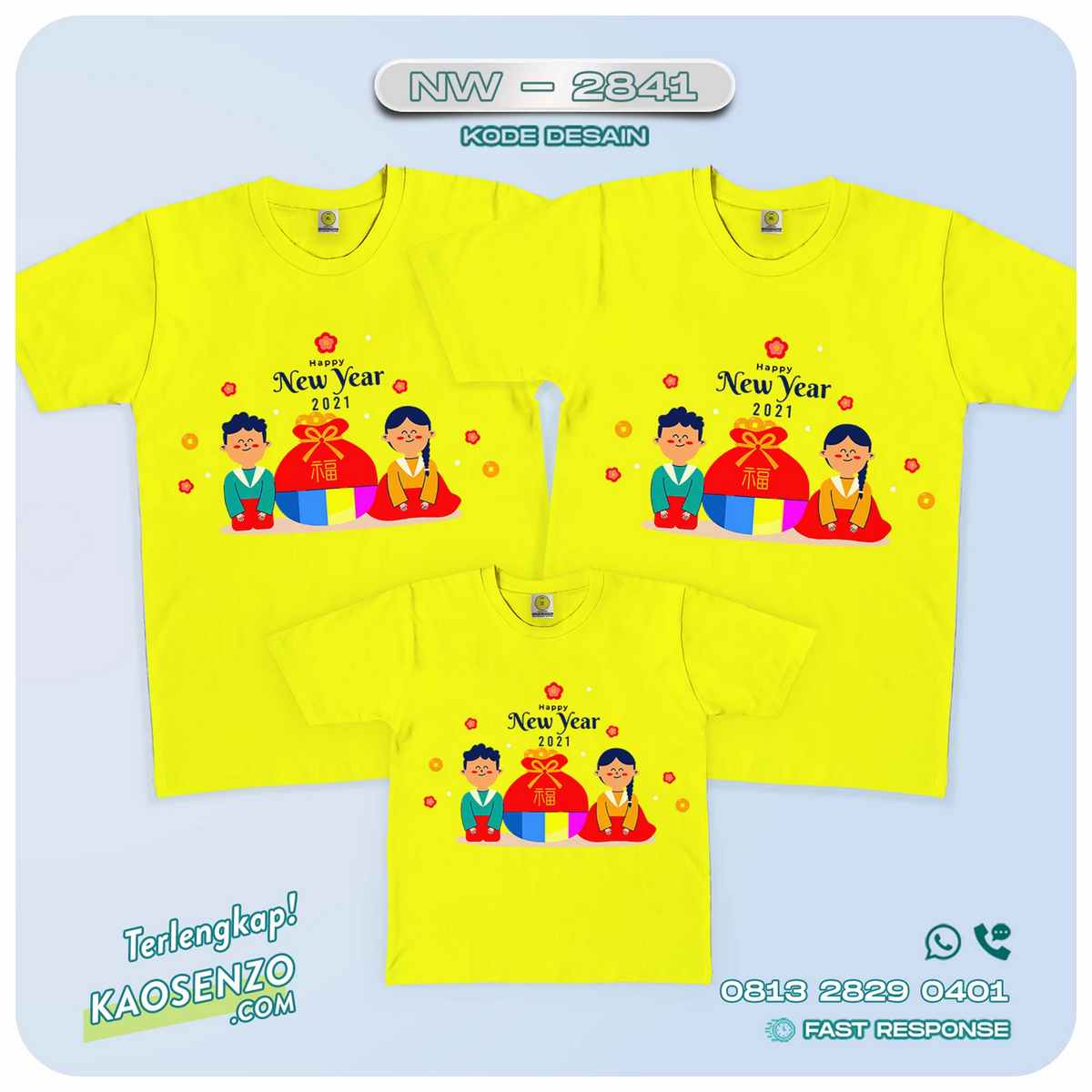 Baju Kaos Couple Keluarga Imlek | Kaos Family Custom | Kaos Imlek - NW 2841