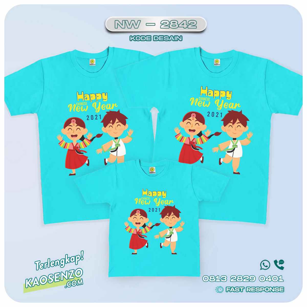 Baju Kaos Couple Keluarga Imlek | Kaos Family Custom | Kaos Imlek - NW 2842