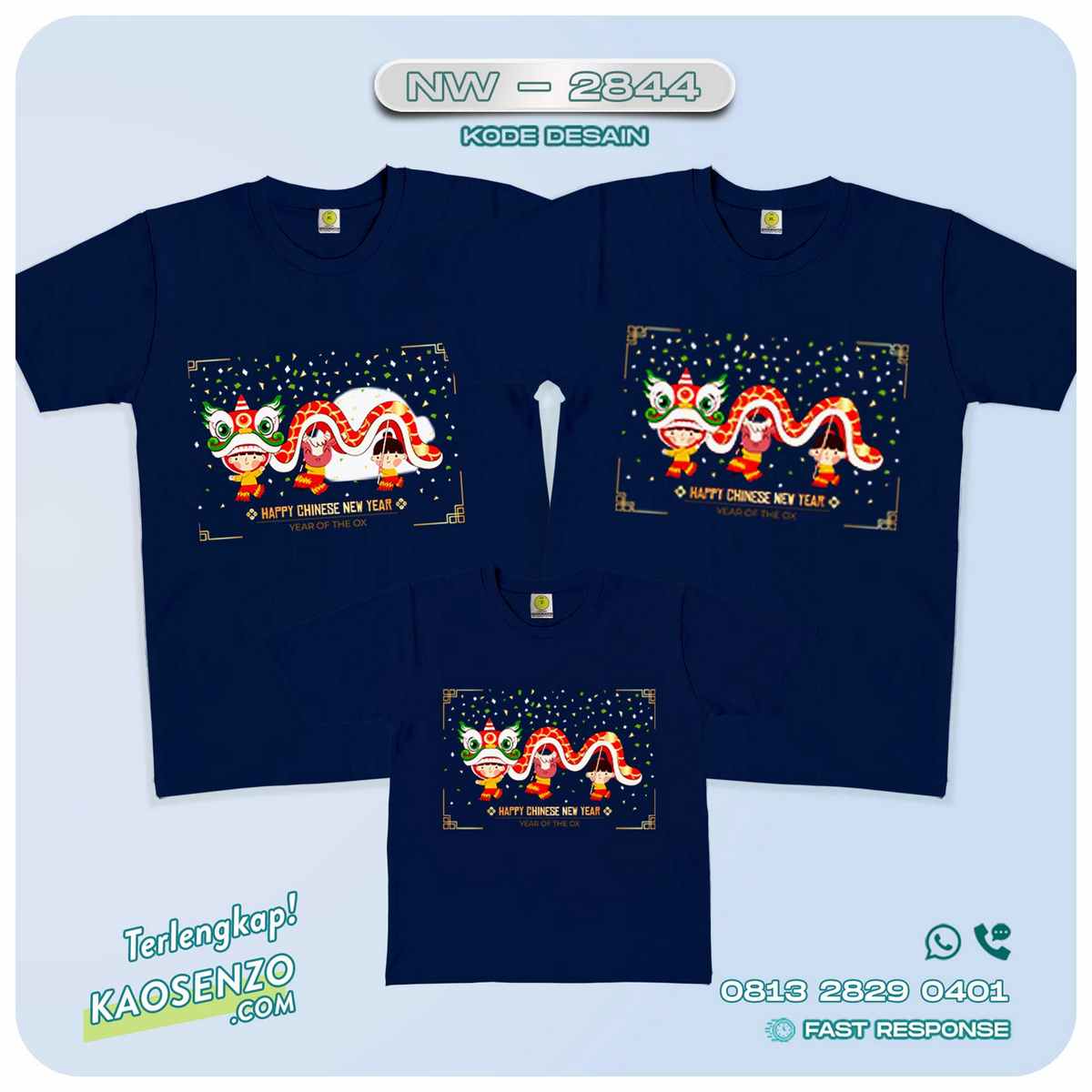 Baju Kaos Couple Keluarga Imlek | Kaos Family Custom | Kaos Imlek - NW 2844