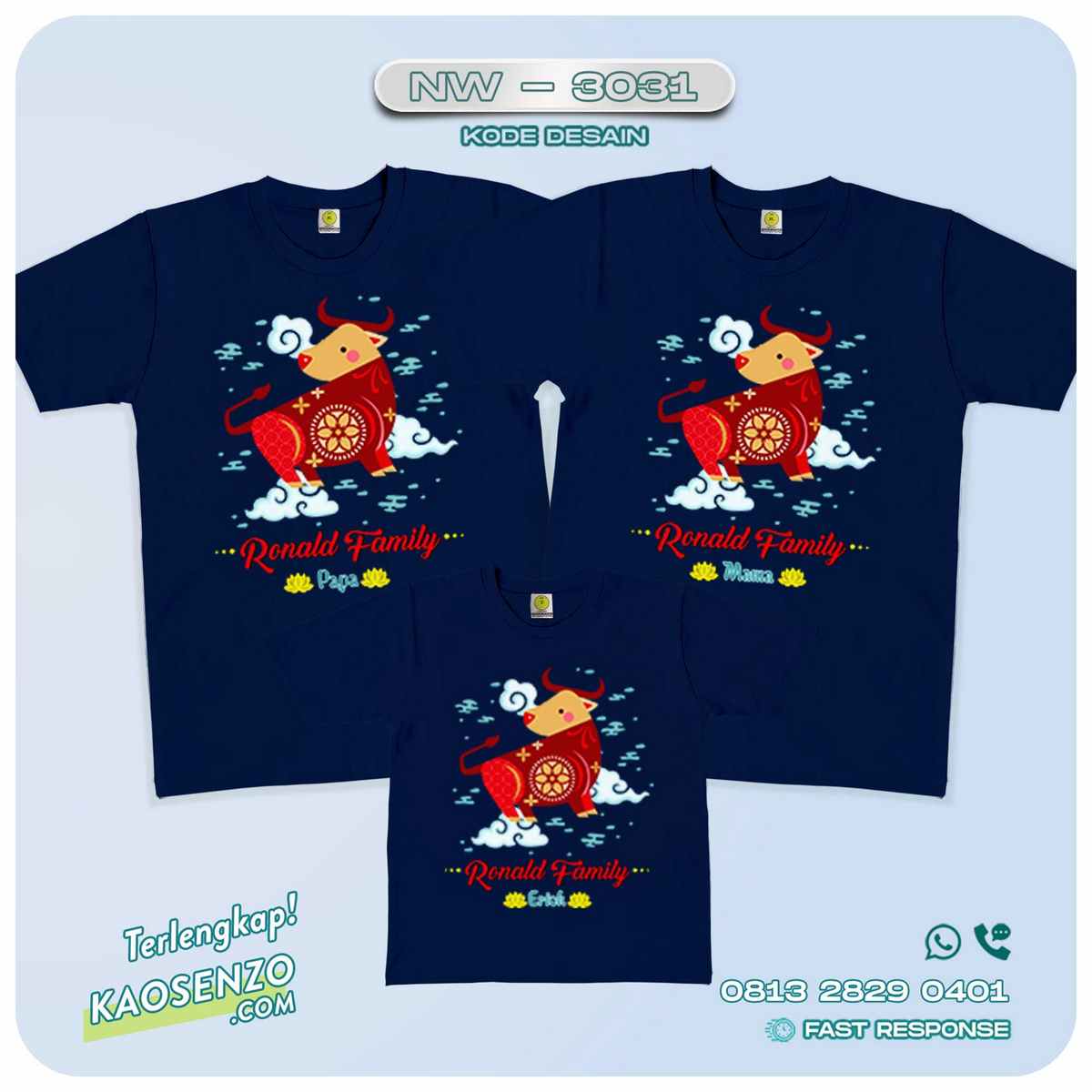 Baju Kaos Couple Keluarga Imlek | Kaos Family Custom | Kaos Imlek - NW 3031