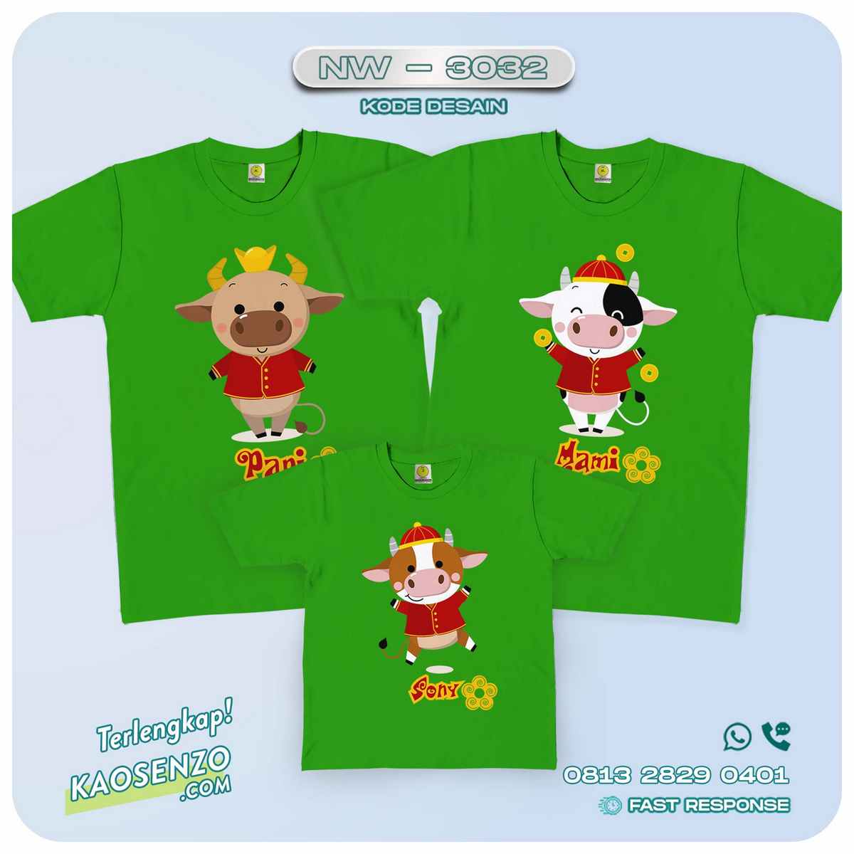 Baju Kaos Couple Keluarga Imlek | Kaos Family Custom | Kaos Imlek - NW 3032