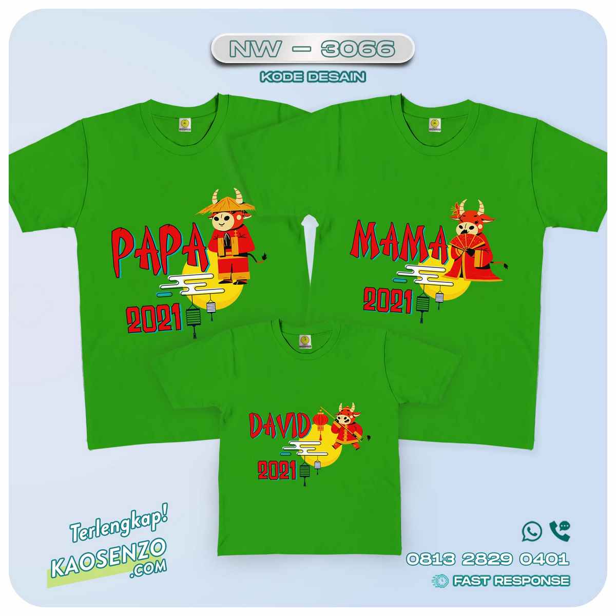 Baju Kaos Couple Keluarga Imlek | Kaos Family Custom | Kaos Imlek - NW 3066