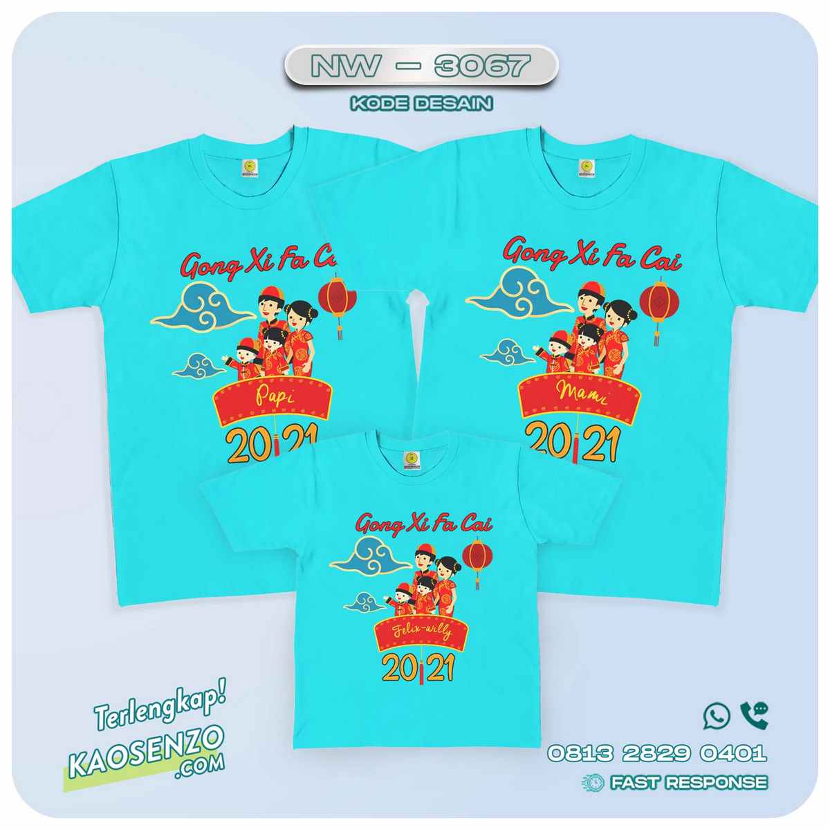 Baju Kaos Couple Keluarga Imlek | Kaos Family Custom | Kaos Imlek - NW 3067