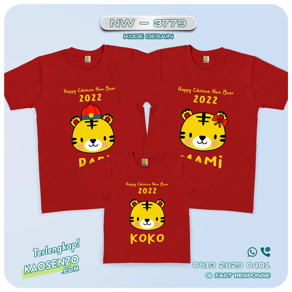 Baju Kaos Couple Keluarga Imlek | Kaos Family Custom | Kaos Imlek - NW 3779