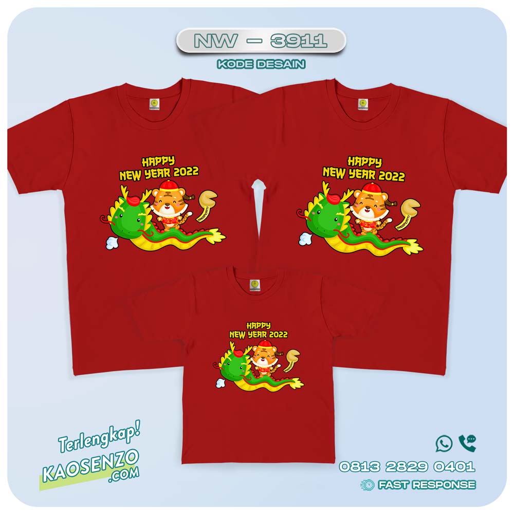 Baju Kaos Couple Keluarga Imlek | Kaos Family Custom | Kaos Imlek - NW 3911