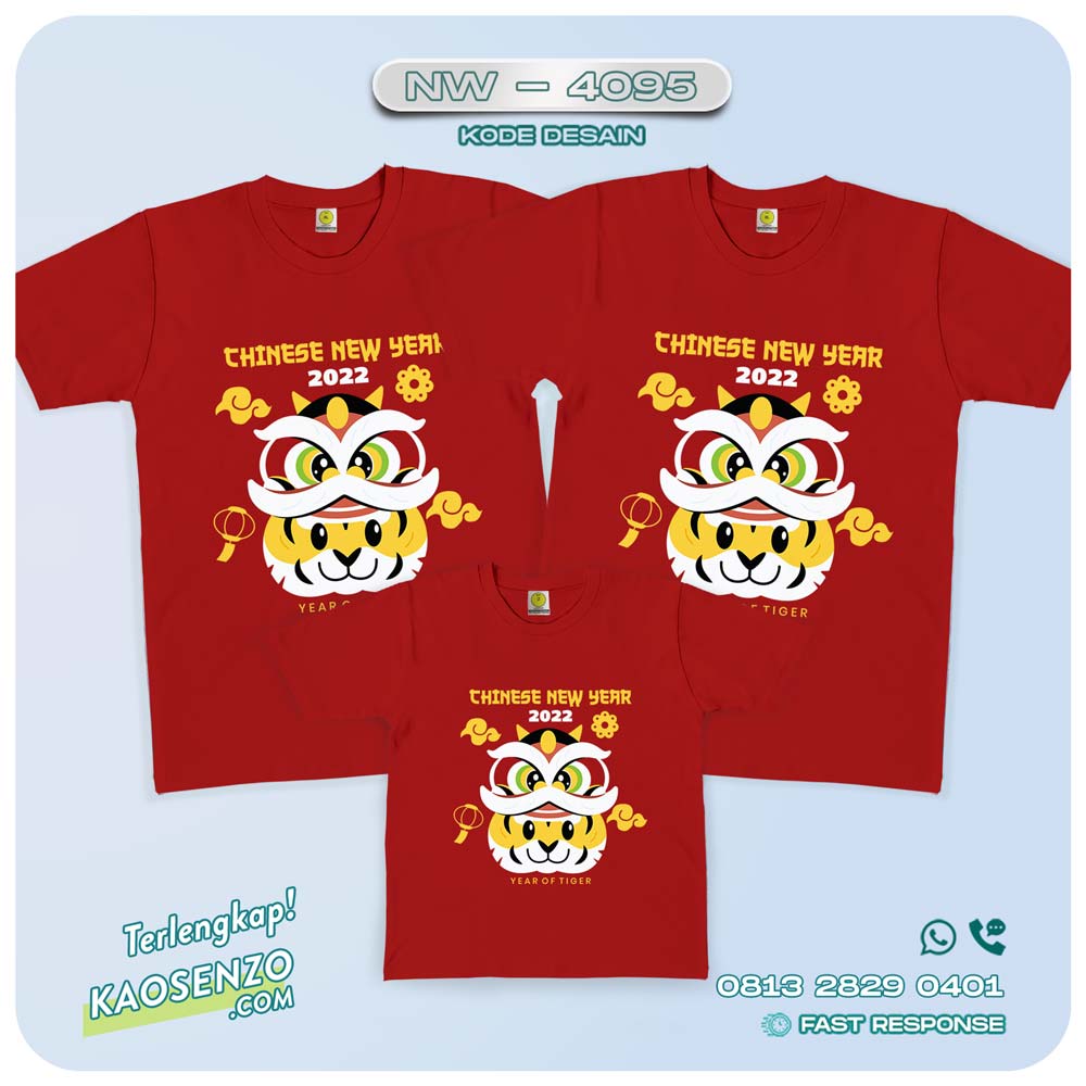 Baju Kaos Couple Keluarga Imlek | Kaos Family Custom | Kaos Imlek - NW 4095