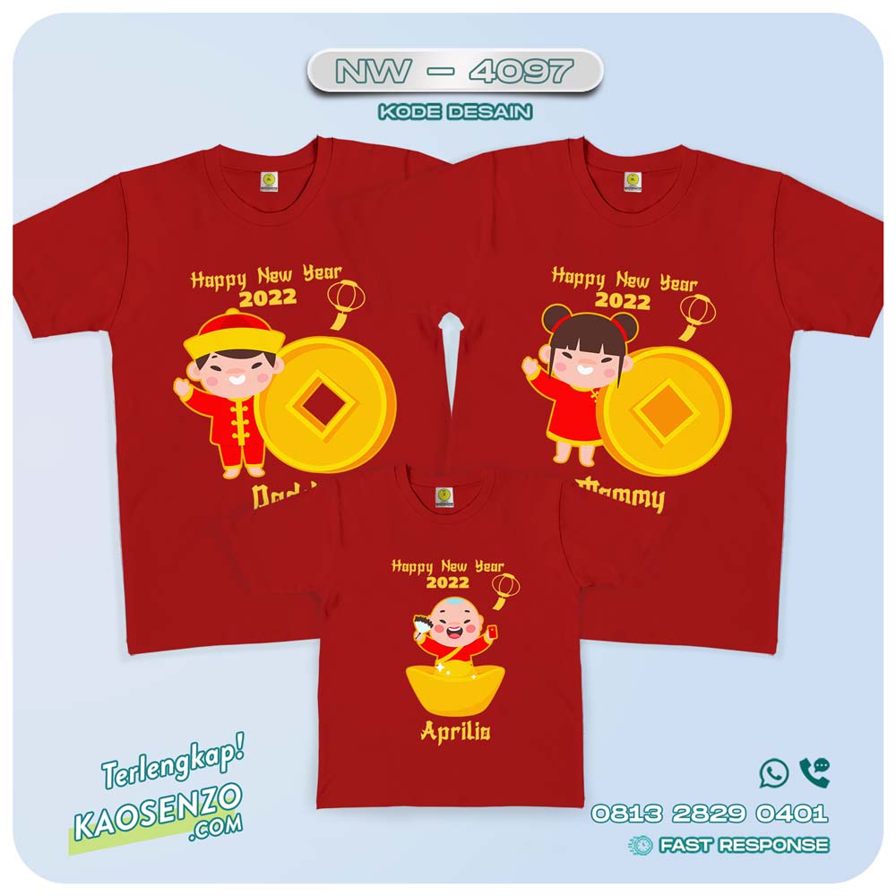 Baju Kaos Couple Keluarga Imlek | Kaos Family Custom | Kaos Imlek - NW 4097