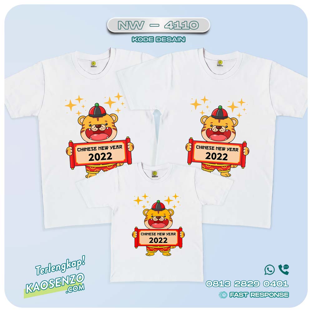 Baju Kaos Couple Keluarga Imlek | Kaos Family Custom | Kaos Imlek - NW 4110