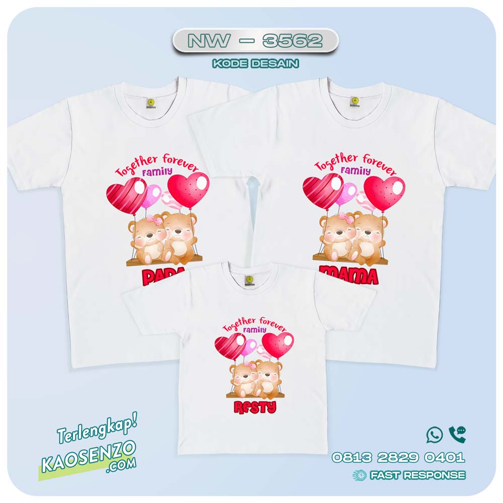 Kaos Couple Keluarga | Kaos Ulang Tahun Anak Beruang - NW 3562