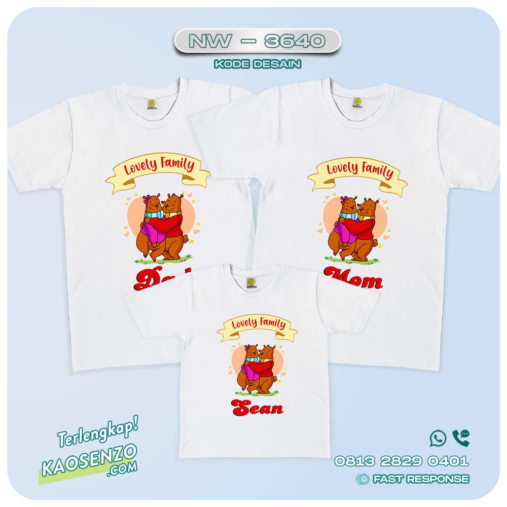 Kaos Couple Keluarga | Kaos Ulang Tahun Anak Beruang - NW 3640