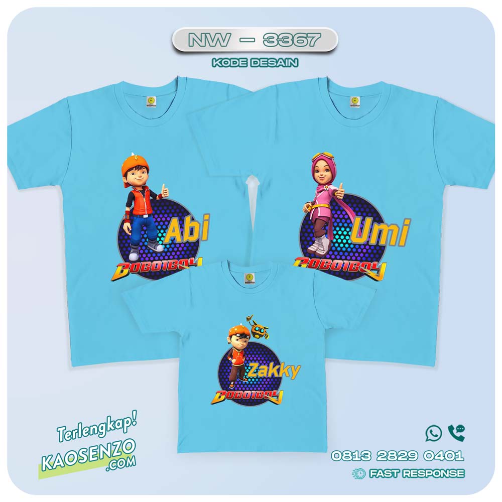 Baju Kaos Couple Keluarga Boboiboy | Kaos Family Custom Boboiboy - NW 3367