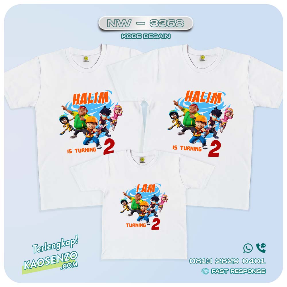 Baju Kaos Couple Keluarga Boboiboy | Kaos Family Custom | Kaos Boboiboy - NW 3368