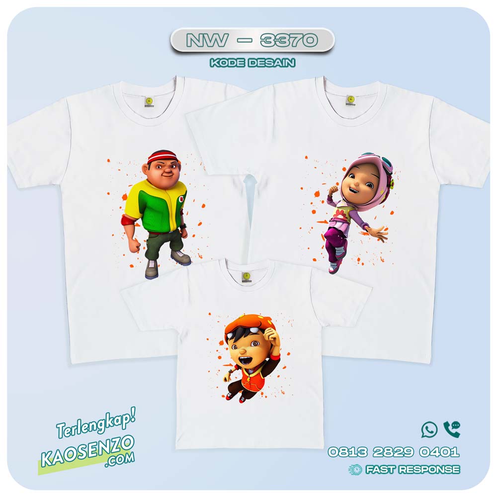 Baju Kaos Couple Keluarga Boboiboy | Kaos Family Custom | Kaos Boboiboy - NW 3370