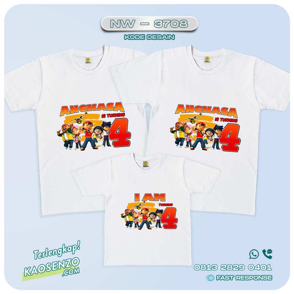 Baju Kaos Couple Keluarga Boboiboy | Kaos Family Custom | Kaos Boboiboy - NW 3708