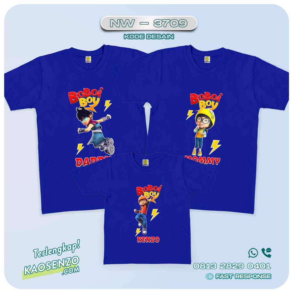 Baju Kaos Couple Keluarga Boboiboy | Kaos Family Custom Boboiboy - NW 3709