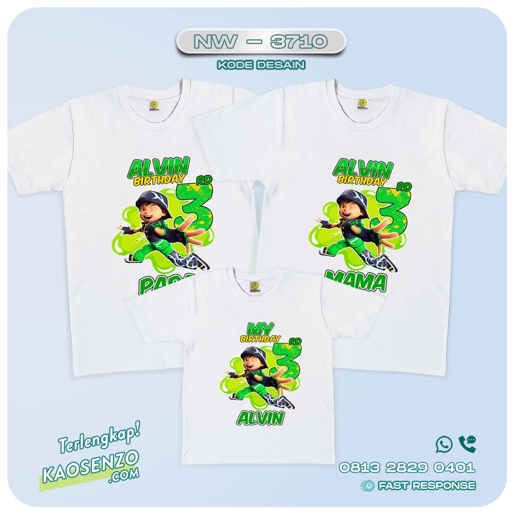 Baju Kaos Couple Keluarga Boboiboy | Kaos Family Custom | Kaos Boboiboy - NW 3710