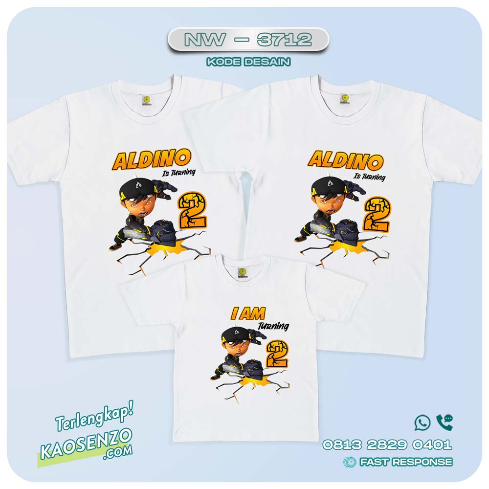 Baju Kaos Couple Keluarga Boboiboy | Kaos Family Custom | Kaos Boboiboy - NW 3712